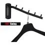 JQK Folding Clothes Hanger Rack, Stainless Steel Swing Arm Hook Holder, Clothing Hanging System Drying Closet Storage Organizer Matte Black Wall Mount, SHR100-PB