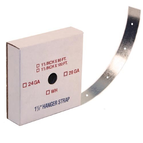 Duct Outlet Hanger Strap w/Holes, 1.5" x 80L, 26Ga HVAC