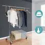 Bextsware Clothes Garment Rack On Wheels, Expandable Single Rail Heavy Duty Commercial Grade Hanging Closet Organizer Stand Clothing Rack with Mesh Bottom Shelves for Boxes Shoes Storage, Chrome Bextsware Clothes Garment Rack On Wheels, Expandable Single Rail Heavy Duty Commercial Grade Hanging Closet Organizer Stand Clothing Rack with Mesh Bottom Shelves for Boxes Shoes Storage, Chrome
