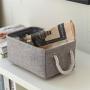 TheWarmHome Grey Linen Storage Basket for Shelves, Storage for Toys,Fabric Organizer Bins