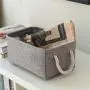 TheWarmHome Grey Linen Storage Basket for Shelves, Storage for Toys,Fabric Organizer Bins TheWarmHome Grey Linen Storage Basket for Shelves, Storage for Toys,Fabric Organizer Bins