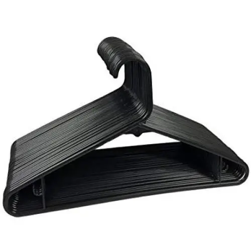 THE UM24 30 Pieces Light Weight Plastic Adult Cloth Hangers (16 in.w) Black THE UM24 30 Pieces Light Weight Plastic Adult Cloth Hangers (16 in.w) Black