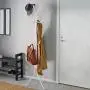 INTEY Standing Coat Rack 11 Hooks Hanger Holder Hooks for Dress Jacket Hat and Umbrella Tree Stand Base Metal, White