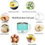 DCIGNA Electric Hot Pot, 1.5L Electric Noodle Cooker, Stainless Steel Mini Shabu Hot Pot, Perefect For Boiling Water, Ramen, Egg, Pasta, Dumpling, Soup, Oatmeal (Blue)