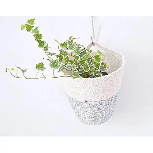 Hanging cotton pot, Natural home decor, Hanging planter, Planter basket, Handle basket, Hanging basket, Kids room storage, Plant hanger Rope Hanging cotton pot, Natural home decor, Hanging planter, Planter basket, Handle basket, Hanging basket, Kids room storage, Plant hanger Rope