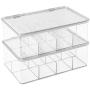 mDesign Plastic First Aid Kit Storage Boxes for Bathroom, Kitchen, Cabinet, Closet, Drawer - Organizes Medicine, Ointments, Adhesive Bandages, Dental, Diabetic Supplies, 8 Divided Sections - Clear