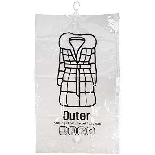 Juvale Hanging Vacuum Storage Bag - 6-Pack Clear Space Saving Bags for Outerwear, Winter Clothes, Short Vacuum Compression Bag, Smart Closet Organizer with 2 Cascading Hangers, 26 x 42.5 Inches