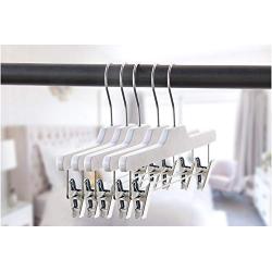 NAHANCO 91014RC50HU Premium Acrylic, High Gloss, Skirt Pant Hanger, 14inches, White (Pack of 12)