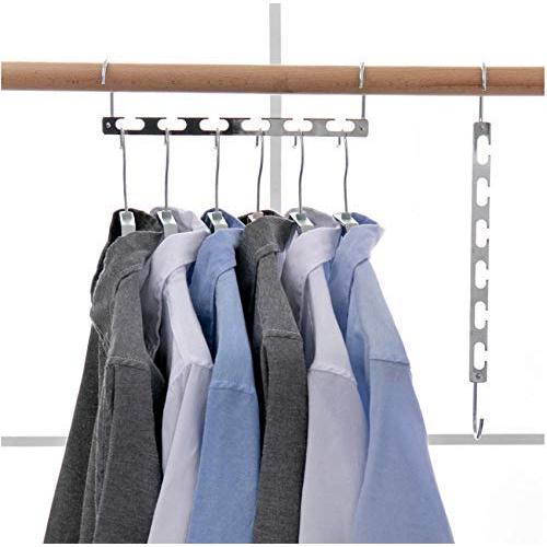 5pcs 6 Hole Shirts Clothes Hanger Holders Multifuction Save Space Non-Slip Clothing Organizer Practical Racks Hangers for Clothes