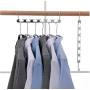 5pcs 6 Hole Shirts Clothes Hanger Holders Multifuction Save Space Non-Slip Clothing Organizer Practical Racks Hangers for Clothes