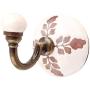 Indianshelf Handmade 1 Artistic Vintage Brown Ceramic Leaf Cut Etched Rail Hooks Holders/Clothes Hooks Over Door