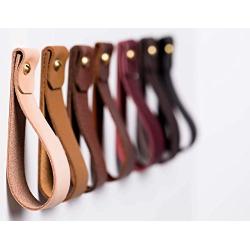 Medium Leather Wall Hook, minimalist leather strap hanger for bath towel holder leather wall hook strap towel hook bathroom decor brass towel ring nordic home