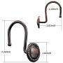 CHICTIE Bronze Shower Curtain Hooks,Oil Rubbed Decorative Shower Rings,Set of 12 Rust Resistant Shower Hooks Hangers for Bathroom Curtains Rods(Oil-Rubbed Bronze)