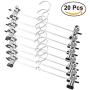 20pcs Stainless Steel Clip Stand Clothes Hanger Household Clothes Coat Skirt Dress Blouse Metal Hangers Hooks