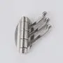 Leyden TM Three Foldable Arms Coat Hook Three Towel/Clothes Hanger for Bathroom Kitchen Wall Mount Brushed Nickel, 2 Pieces