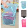 Dergo ?Laundry Hampers Basket Collapsible with Carry Handle Net Cloth Hanger Storage Basket Dirty Clothes Free Standing Folding Laundry Hamper Bag (C)