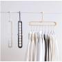 9 Holes Space Saver Plastic Magic Hanger Clothes Rack Clothing Hook Closet Organizer Creative Folding Wardrobe Storage Hangers 10pcs Random Color