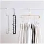 9 Holes Space Saver Plastic Magic Hanger Clothes Rack Clothing Hook Closet Organizer Creative Folding Wardrobe Storage Hangers 10pcs Random Color