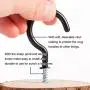 50-Pack Cup Hooks, 1-1/4inch Vinyl Coated Screw-in Ceiling Hooks Hanger for String Lights Curtains Ropes Chains Mugs Indoor and Outdoor Use, Black 50-Pack Cup Hooks, 1-1/4inch Vinyl Coated Screw-in Ceiling Hooks Hanger for String Lights Curtains Ropes Chains Mugs Indoor and Outdoor Use, Black