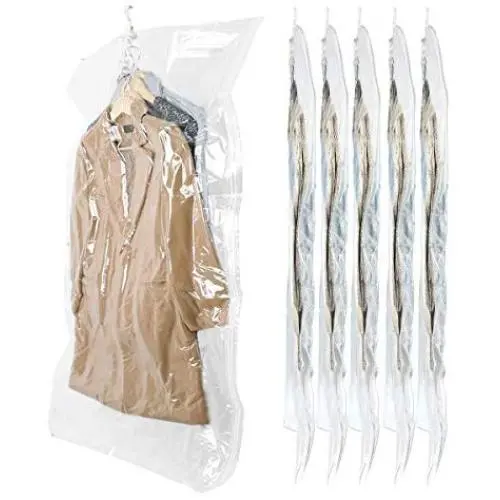 SunHorde Hanging Space Bags Vacuum Storage Bags for Clothes, Dress, Winter Coats, 6 Pack 53.1x27.6 inch, Large Reusable Garment Protector SunHorde Hanging Space Bags Vacuum Storage Bags for Clothes, Dress, Winter Coats, 6 Pack 53.1x27.6 inch, Large Reusable Garment Protector