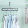 Hamkaw Hangers Closet Organizer, A Set of 3 Space Saving Hangers - Foldable - Non Slip, Eight Holes Multifunctional Magic Clothes Hanger for Heavy Clothes, Shirts Pants Dresses Coats