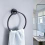 KES Towel Ring Matte Black Hand Towel Holder SUS 304 Stainless Steel Bathroom Round Ring Towel Hanger Wall Mount, A2180-BK