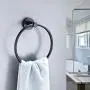 KES Towel Ring Matte Black Hand Towel Holder SUS 304 Stainless Steel Bathroom Round Ring Towel Hanger Wall Mount, A2180-BK KES Towel Ring Matte Black Hand Towel Holder SUS 304 Stainless Steel Bathroom Round Ring Towel Hanger Wall Mount, A2180-BK