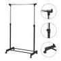 Adjustable Rolling Garment Rack Heavy Duty Clothes Hanger Portable Rail Rack New