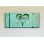 Race Medal Holder/Running Medal Hanger RUN Carved Heart- Wood Wall Mounted Medal Organizer. CUSTOMIZATION Available