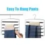 Meetu Pants Hangers 5 Layers Stainless Steel Non-Slip Foam Padded Swing Arm Space Saving Clothes Slack Hangers Closet Storage Organizer for Pants Jeans Trousers Skirts Scarf Ties Towels (Pack of 1) Meetu Pants Hangers 5 Layers Stainless Steel Non-Slip Foam Padded Swing Arm Space Saving Clothes Slack Hangers Closet Storage Organizer for Pants Jeans Trousers Skirts Scarf Ties Towels (Pack of 1)
