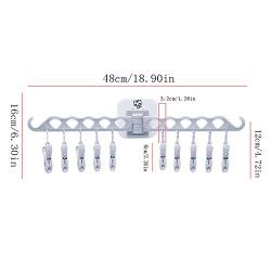 HJYPYJ Magic Hanger,Multi-Angle Rotation Multifunction Folding Hangers,Detachable Clip Easy to Use Pp Wall Mount Hanger,Space-Saving Organizer Hangers, Non-Slip/Gray / 48cm