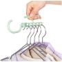10pcs Random Color Plastic Coat Hangers Windproof Organizer Hook Fixed Holder Buckle 5 Circle Anti-Slip Hanger Storage Racks Clothes Hanger