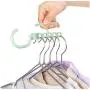 10pcs Random Color Plastic Coat Hangers Windproof Organizer Hook Fixed Holder Buckle 5 Circle Anti-Slip Hanger Storage Racks Clothes Hanger