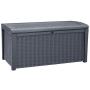 Keter Borneo 110 Gallon Resin Outdoor Storage Bench and Deck Boxes for Patio Furniture, Anthracite