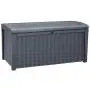 Keter Borneo 110 Gallon Resin Outdoor Storage Bench and Deck Boxes for Patio Furniture, Anthracite Keter Borneo 110 Gallon Resin Outdoor Storage Bench and Deck Boxes for Patio Furniture, Anthracite