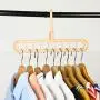 EKKONG 4 Pack Space Saving Hangers, Magic Clothes Hanger, Multi Functional Closet Wardrobe Hanger, Rotate Anti-Skid Hangers, Sturdy Plastic (Beige+Pink+Blue+ Green)