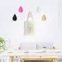 Vosarea Wall Hanging Hooks Wooden Water Drop Shaped Coat Hat Clothes Heavy Duty Hanger Raindrop Hooks