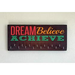 Race Medal Holder/Running Medal Hanger - DREAM BELIEVE ACHIEVE. Wood Wall Mounted Medal Organizer. CUSTOMIZATION Available