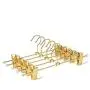 Amber Home 10 Pack-Shiny Gold Metal Slacks Pants and Skirt Hanger with Adjustable Clips Hang Rack with Hook (10)