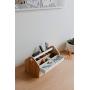 Umbra Toto Storage Boxes (Long), Perfect for Organizing Makeup, Brushes, Jewelry, Stationery, and More, Birch Wood Metal Finish, Natural/White