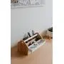 Umbra Toto Storage Boxes (Long), Perfect for Organizing Makeup, Brushes, Jewelry, Stationery, and More, Birch Wood Metal Finish, Natural/White