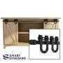 SMARTSTANDARD 5FT Super Mini Sliding Barn Door Hardware Track Kit -Smoothly and Quietly -for Double Opening Cabinet, TV Stand, Closet, Window -Fit 15&quot-20&quot Wide Door Panel -U Shape Hanger (NO Cabinet)