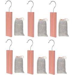 Wahdwan 6 Pack Cedar Hanger Blocks for Clothes Storage and 6PCS Chips Shavings Sachets Bags for Closet Drawers Fresh Scent