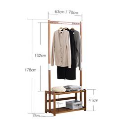 XF Coat Racks Bamboo Wo Wood Coat Rack Floor Bedroom Hanger Simple Clothes Shelf Household Rack Hanger - Wood Color Entryway Furniture (Size : 78178cm)