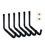 Wintek Heavy Duty 9" Arm Large Indoor Outdoor Storage Hooks Hangers with EVA Protector, Wall Mount Garage Hangers & Organizer for Ladders,Tools,Bikes,Jeep Door Hanger| 6 Pack