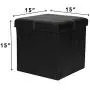 Otto & Ben Folding Toy Boxes Chest with Memory Foam Seat, Faux Leather Small Ottomans Bench Foot Rest Stool, Line Black Otto & Ben Folding Toy Boxes Chest with Memory Foam Seat, Faux Leather Small Ottomans Bench Foot Rest Stool, Line Black