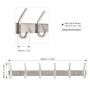 HOMFA Coat Hook Wall Mounted Stainless Steel Hook Rack with 6 Dual Hanger Hooks for Coats, Hats, Scarves, key