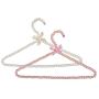 White Faux Pearl Bow Clothes Hangers Hook Rack for Adults 39cm