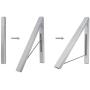 GADENT Folding Clothes Hanger, Drying Rack, Wall Mounted Retractable Clothes Rack, Aluminum, Home Storage Organiser Space Savers, Easy Installation (2 pack, with 4 hooks)