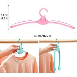 DreamJ 5PCS Folding Clothes Hangers, Travel Hangers Portable Collapsible Clothes Hangers Non-Slip Collapsible Hanger for Travelling